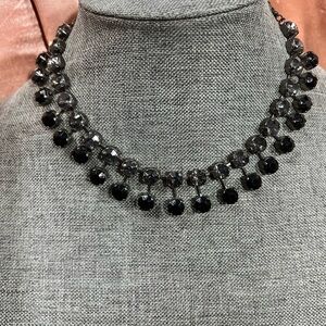 Vintage Black and Gray Crystal Choker measures 18” inches, Beautiful Stunning.